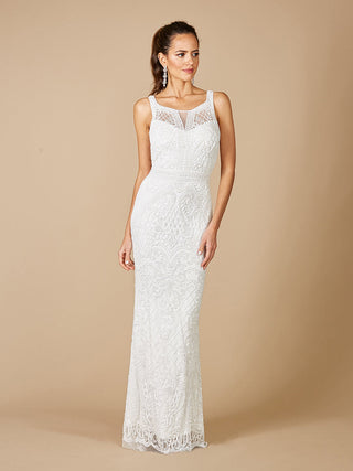 Lara Foster High-Neck Sleeveless Wedding Gown - Glamourous Grace