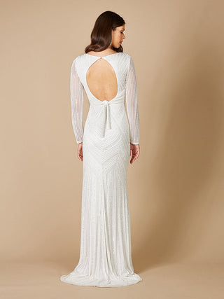 Lara Finley Sheer Sleeve Wedding Gown - Glamourous Grace