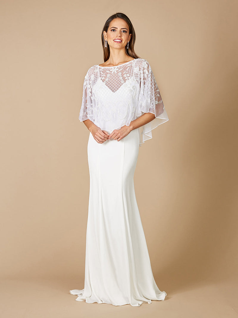 Georgina Beaded Pull-On Bridal Capelet - Glamourous Grace