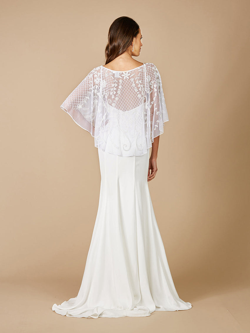 Georgina Beaded Pull-On Bridal Capelet - Glamourous Grace