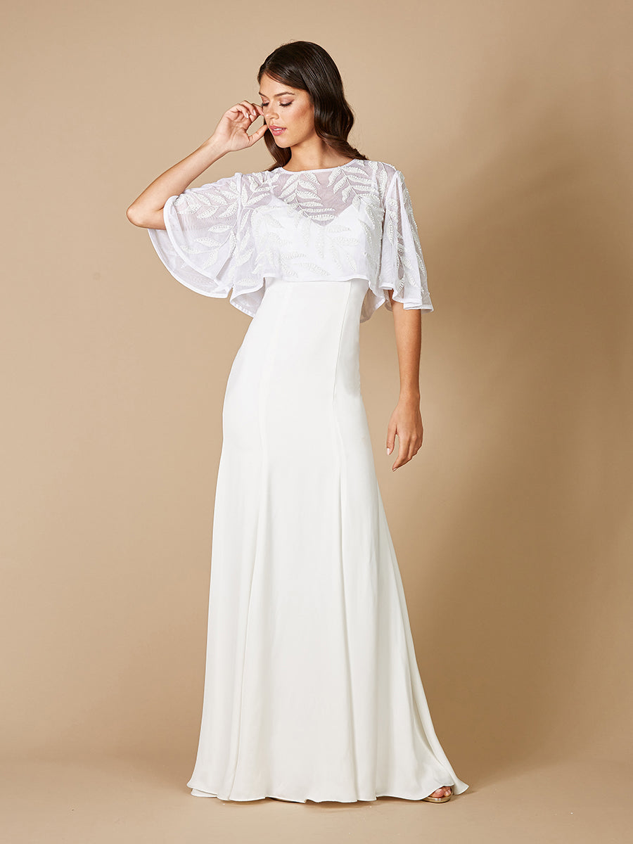 Gilly Boho Beaded Pull-On Bridal Capelet | 51100 - Glamourous Grace