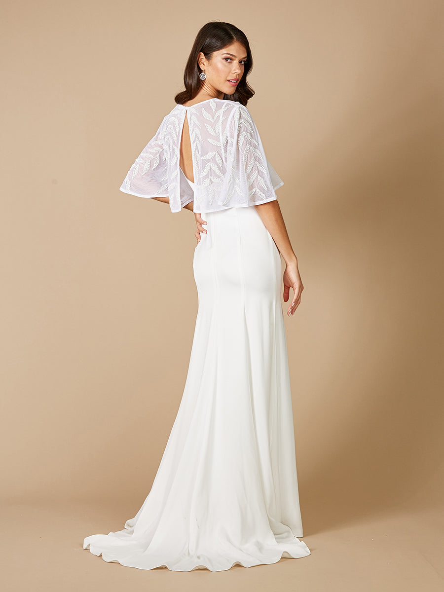 Gilly Boho Beaded Pull-On Bridal Capelet | 51100 - Glamourous Grace