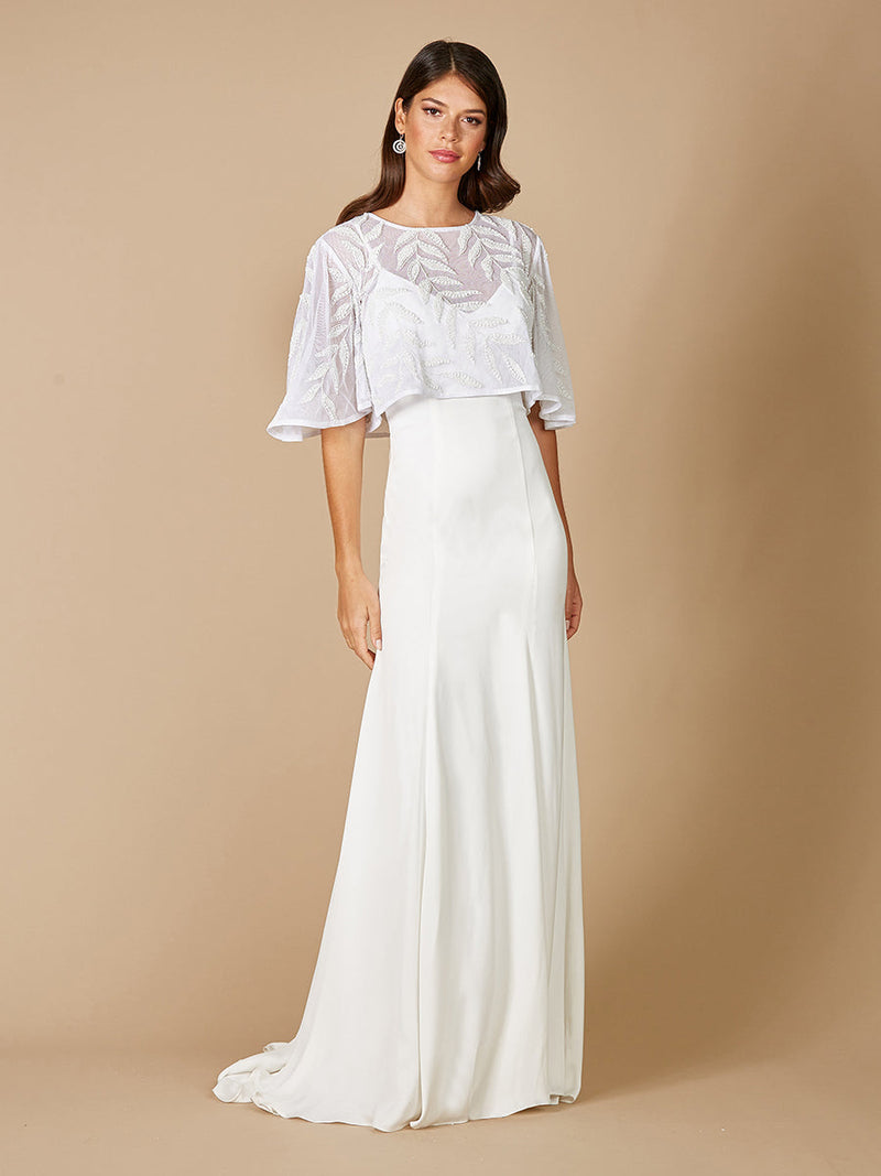 Gilly Boho Beaded Pull-On Bridal Capelet | 51100 - Glamourous Grace
