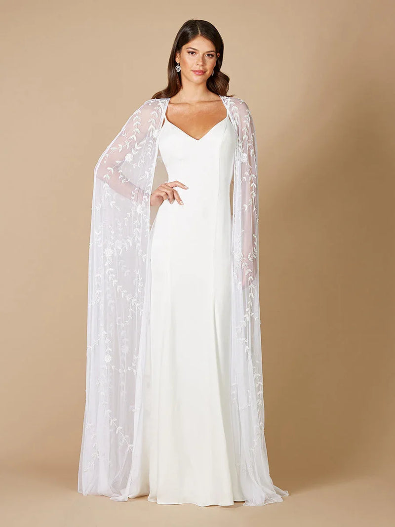 Gerrie Full-Length Beaded Bridal Cape - Glamourous Grace