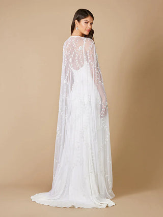 Gerrie Full-Length Beaded Bridal Cape - Glamourous Grace