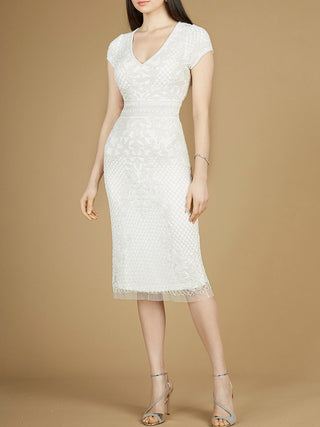 Cap Sleeve Midi Bridal Gown - Glamourous Grace