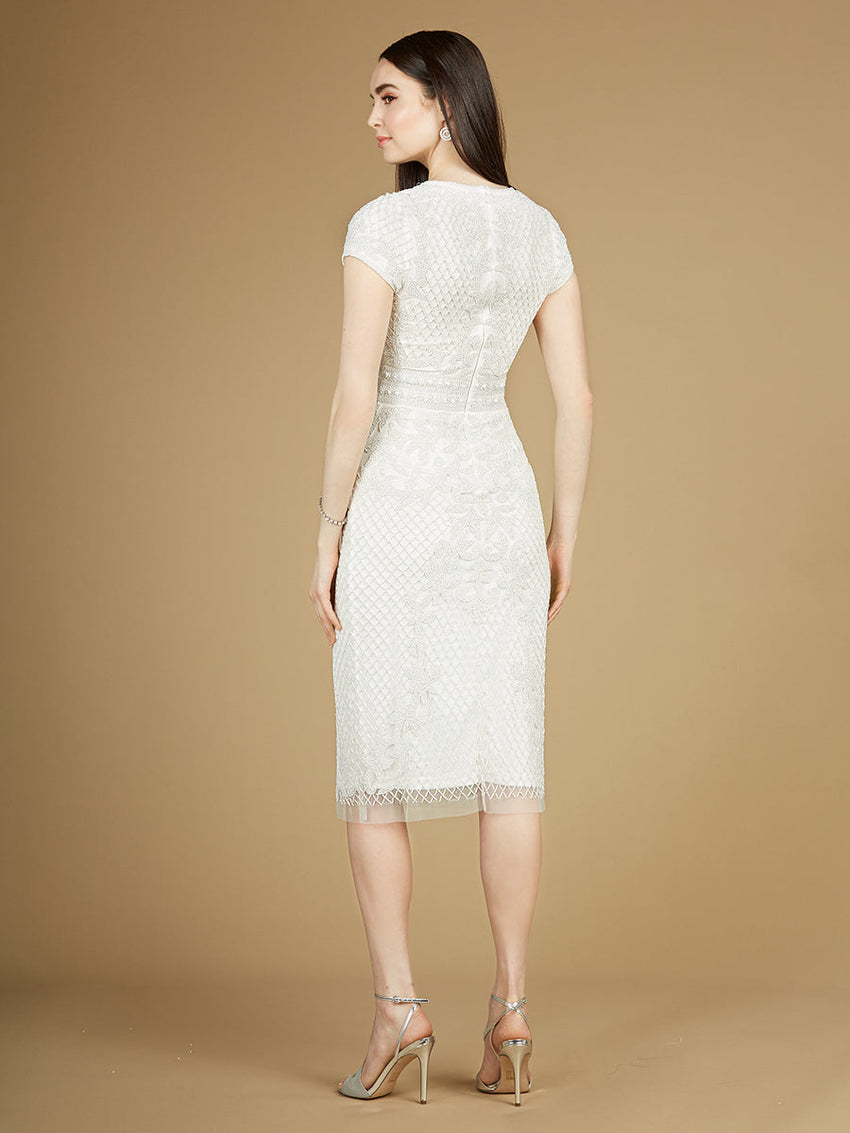 Cap Sleeve Midi Bridal Gown - Glamourous Grace