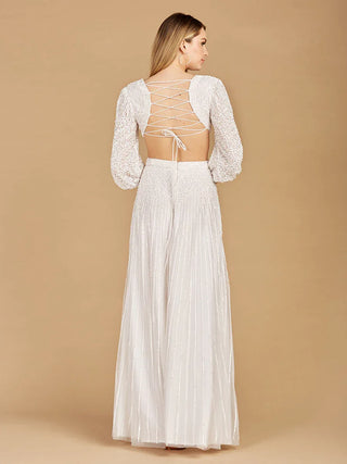 Long Sleeve Cut Out Wedding Dress - Glamourous Grace