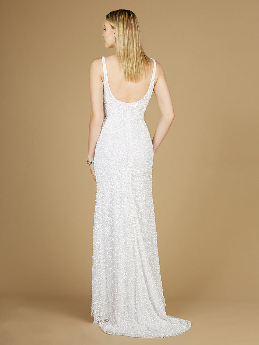 Bridal Beaded Gown with Slit - Glamourous Grace