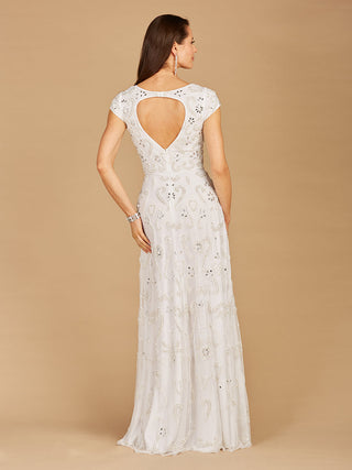 Cap Sleeve Beaded Bridal Gown - Glamourous Grace