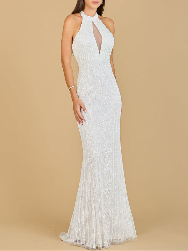 Halter Neck Dress with Keyhole - Glamourous Grace
