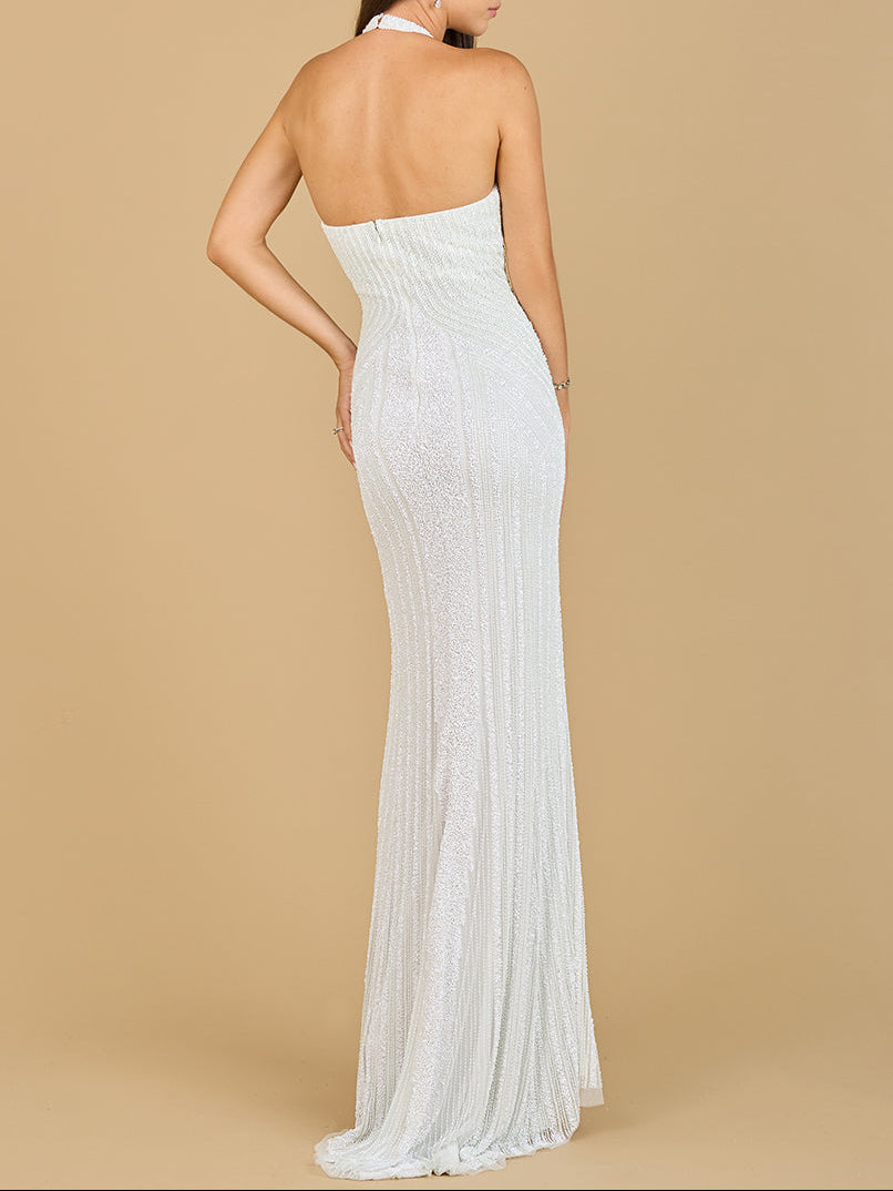 Halter Neck Dress with Keyhole - Glamourous Grace