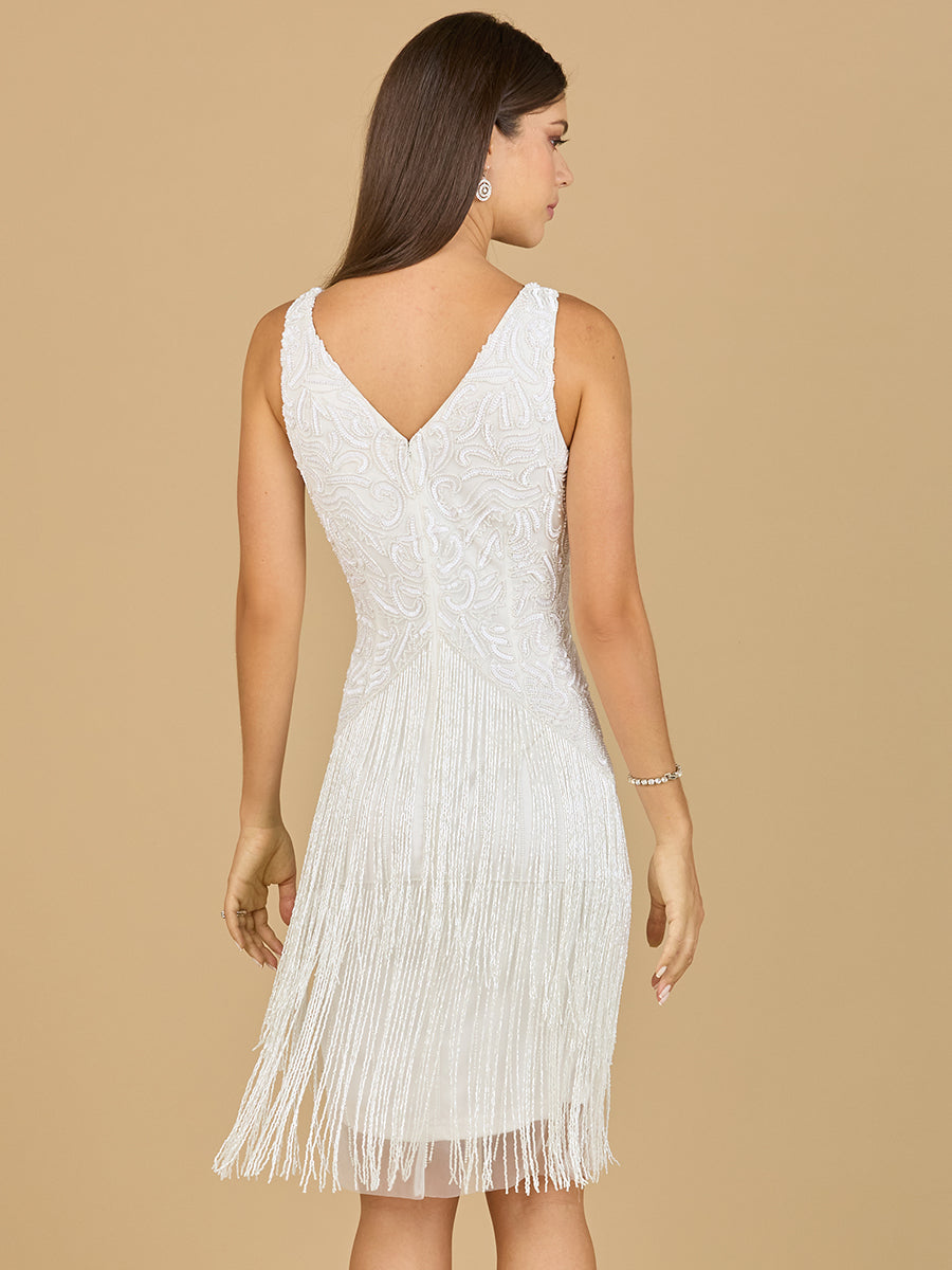 Beaded Fringe Cocktail Dress - Glamourous Grace