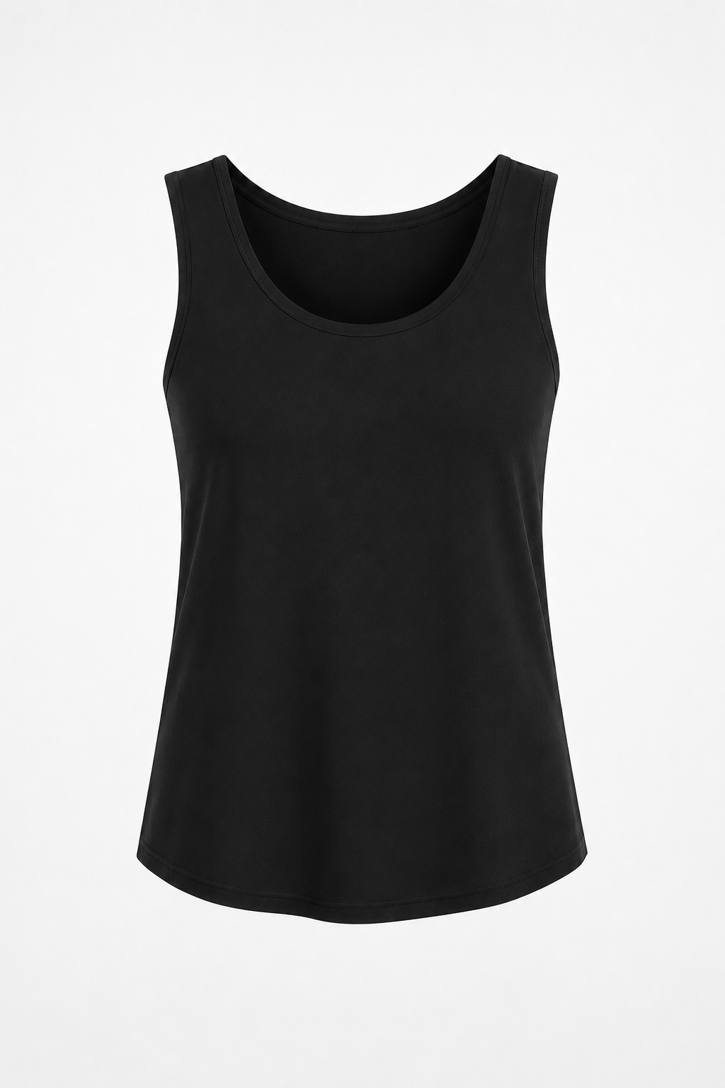 Cotton Lycra Shirttail Tank - Black - Glamourous Grace