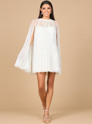 Beaded Bridal Cape Dress | 51192 - Glamourous Grace