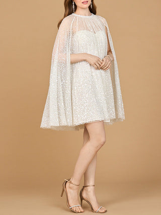 Beaded Bridal Cape Dress | 51192 - Glamourous Grace