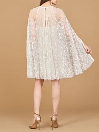 Beaded Bridal Cape Dress | 51192 - Glamourous Grace