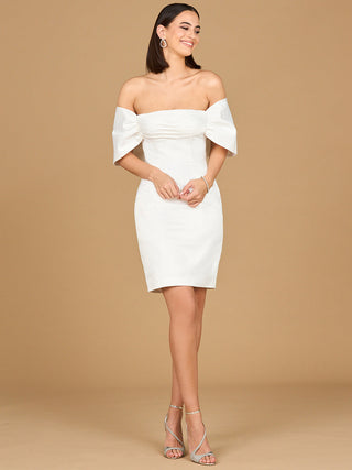 Off Shoulder Bridal Short with Bow - Glamourous Grace