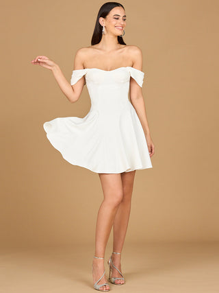 Off Shoulder, A-line Bridal Short Dress - Glamourous Grace