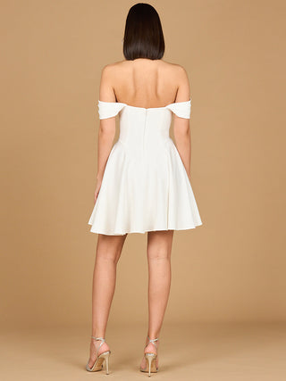 Off Shoulder, A-line Bridal Short Dress - Glamourous Grace