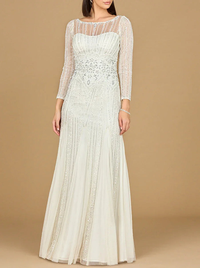 Lara Beaded High Neck Wedding Gown | 51210 - Glamourous Grace