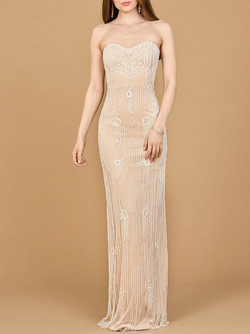 Lara 51212- Strapless Beaded Wedding Gown - Glamourous Grace