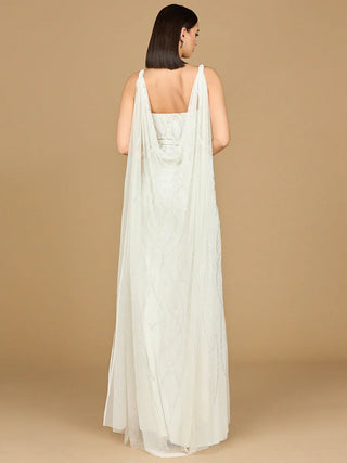 Lara 51214 - Beaded Wedding Gown with Cape - Glamourous Grace