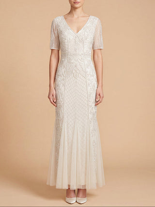 Embellished Bridal Gown with Cape Sleeves | 51221