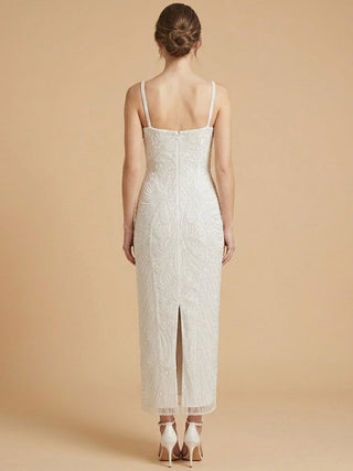 Lara Beaded Midi Dress with Spaghetti Straps | 51231