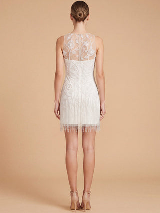 Bridal Beaded Mini Dress with Fringe | 51233
