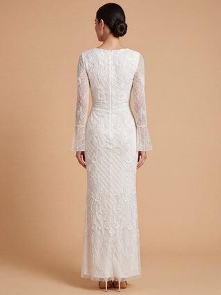 Bridal Long Sleeve Beaded Gown | 51239