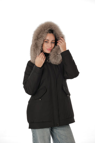 Genuine Polar Fox Trim Coat