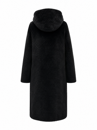 Reversible Faux Fur & Suede Hooded Coat