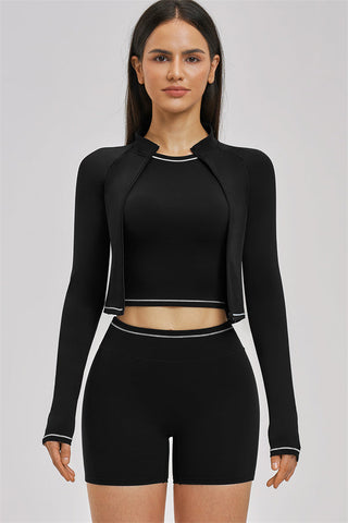 The Unbound Jacket Crop Top Shorts 3-Piece Set
