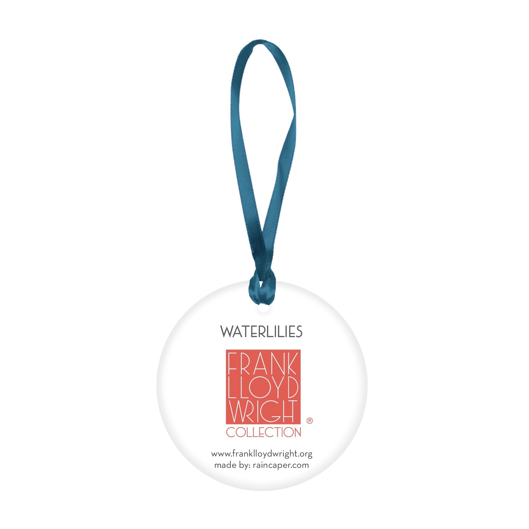 Frank Lloyd Wright Waterlilies Porcelain Keepsake Ornament – Flat Ceramic, Gift-Ready