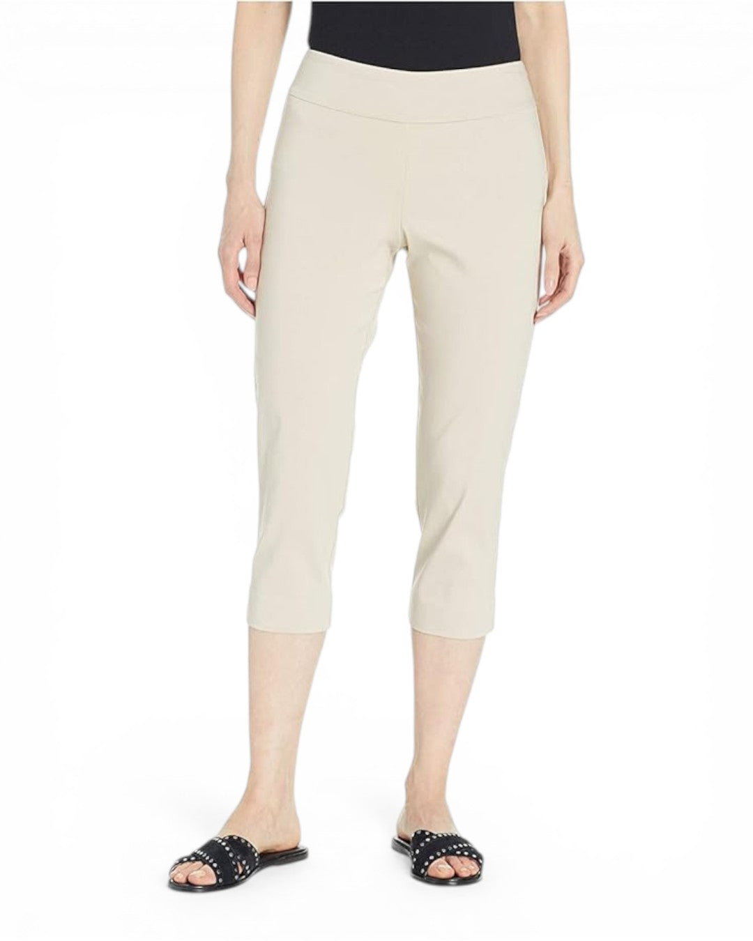 Krazy Larry P511 Pull-On Capri Pants - Stone