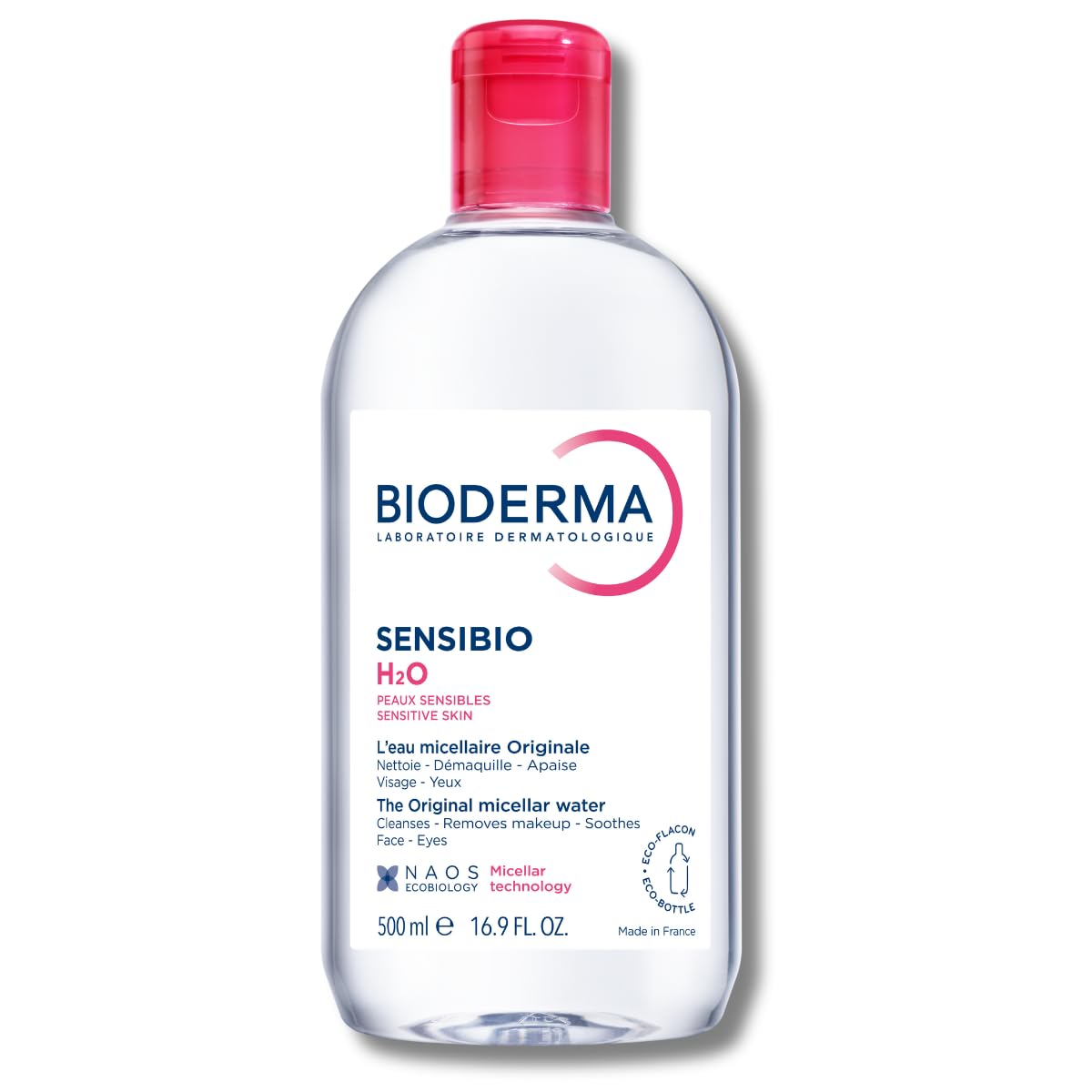Bioderma Sensibio H2O Micellar Makeup Remover for Sensitive Skin - Gentle, Dermatologically Tested, 16.91 fl oz - Glamourous Grace