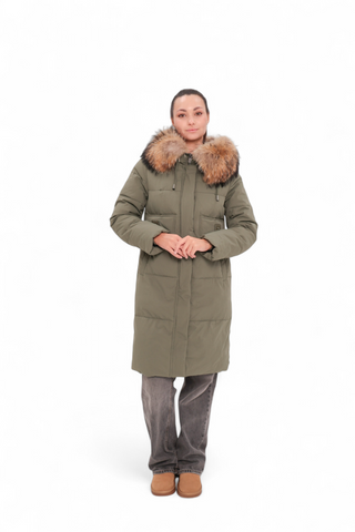 Genuine Fur Trim Bio-Down Fill Coat