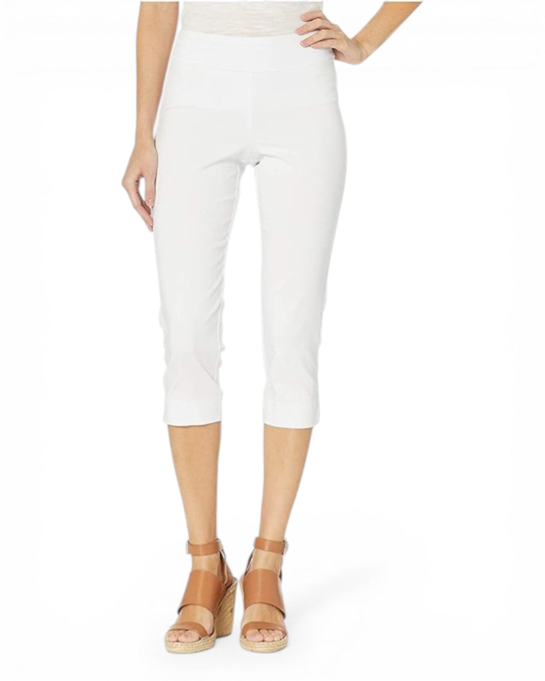 Krazy Larry P511 Pull-On Capri Pants - White
