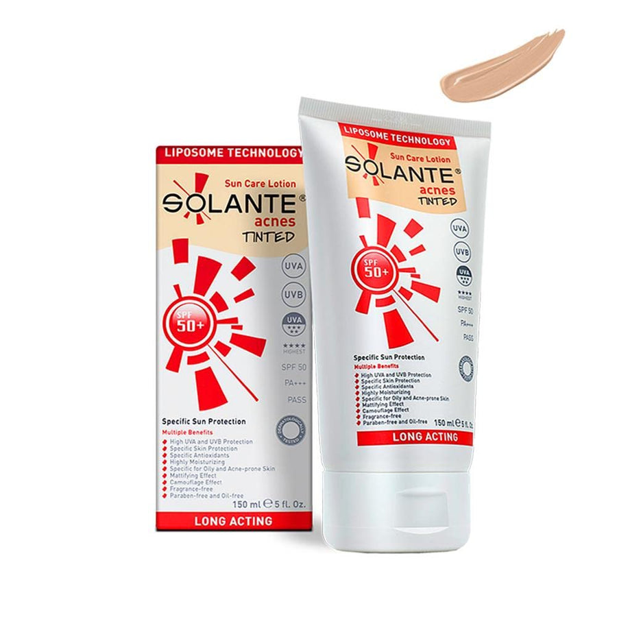 Solante Acnes Tinted Sun Care Lotion SPF50+ 150ml - Glamourous Grace