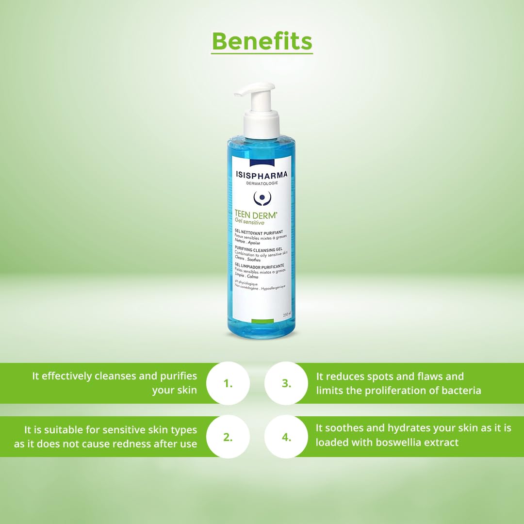 Isispharma Teen Derm Gel Sensitive 250ml - Glamourous Grace