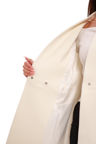 Opera Cashmere Blend Overcoat in White