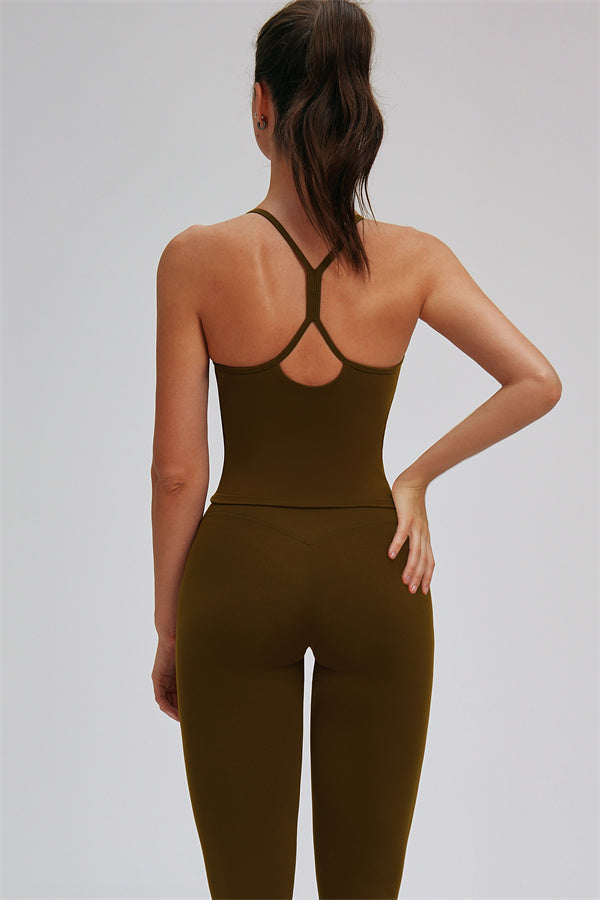 The Svelte Cross Back Tank Top Leggings 2-Piece Set - Glamourous Grace
