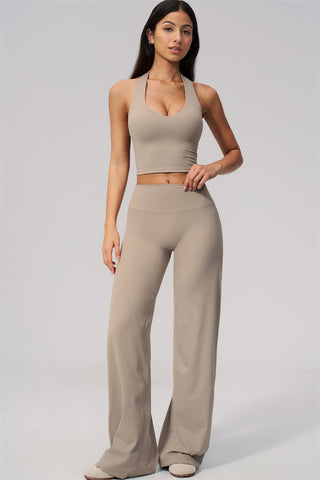 The Twirl Wide Strap Halter Crop Top