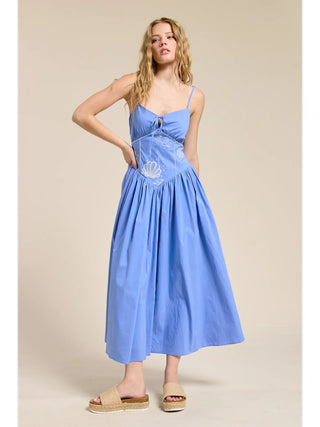 Ocean Embroidered Midi Dress - Glamourous Grace