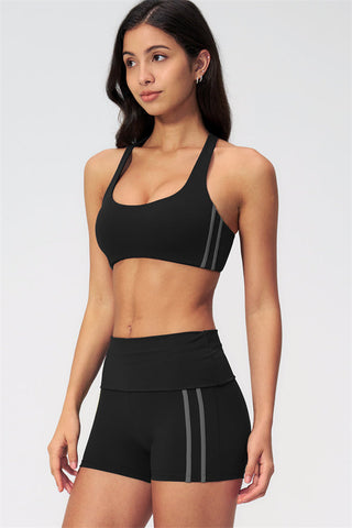 The Evoke Racerback Sports Bra Shorts 2-Piece Set