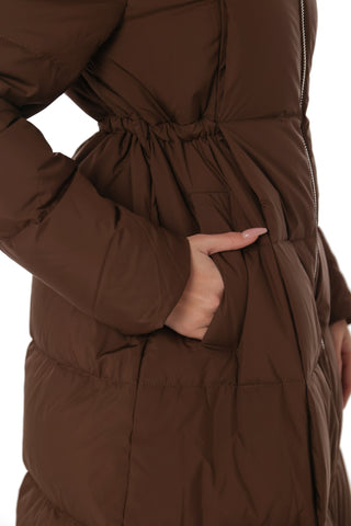 Genuine Silver Fox Fur Trim Down Coat