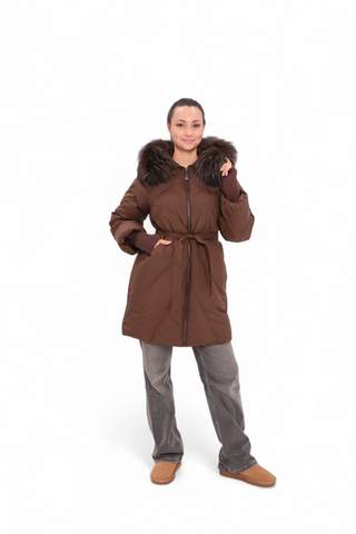 Genuine Fur Trim Down Fill Coat