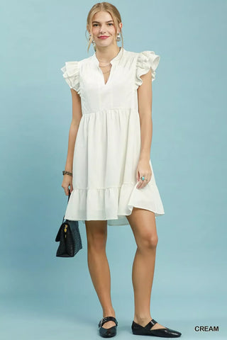 Umgee Ruffle Sleeve Babydoll Dress - Glamourous Grace