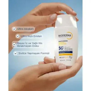 Bioderma SPF50+ Sunscreen: Ultra Fluid, Lightweight, Broad Spectrum Protection for All Skin Types - Daily Antioxidant Defense, Non-Greasy & Tintless - Glamourous Grace
